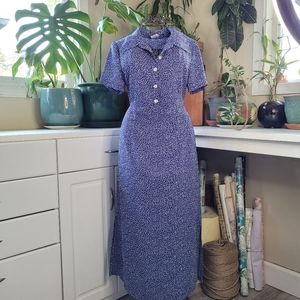 Norm Thompson Vintage Tie Waist Polka-Dot Short-Sleeve Dress